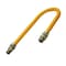 Flextron Gas Line Hose 5/8'' O.D.x18'' Len 1/2"x 3/4" MIP Fittings Yellow Coated Stainless Steel Flexible FTGC-YC12-18K - alternate 1